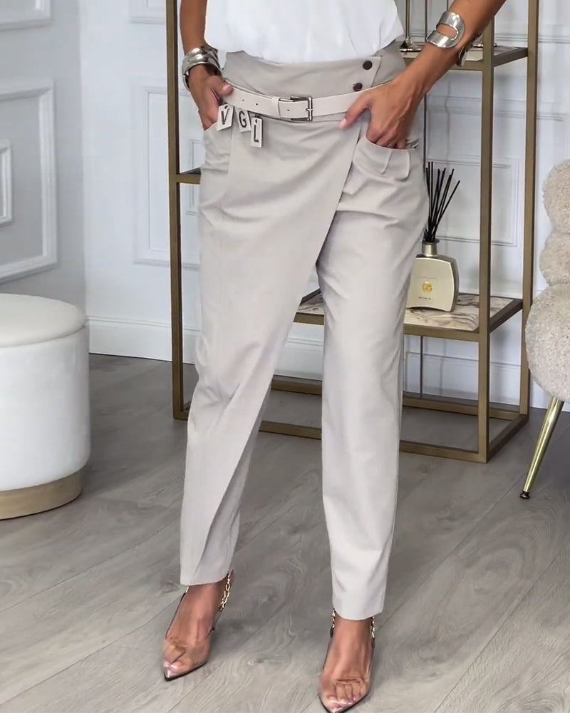 Sybille - Pantalon Patchwork avec ceinture