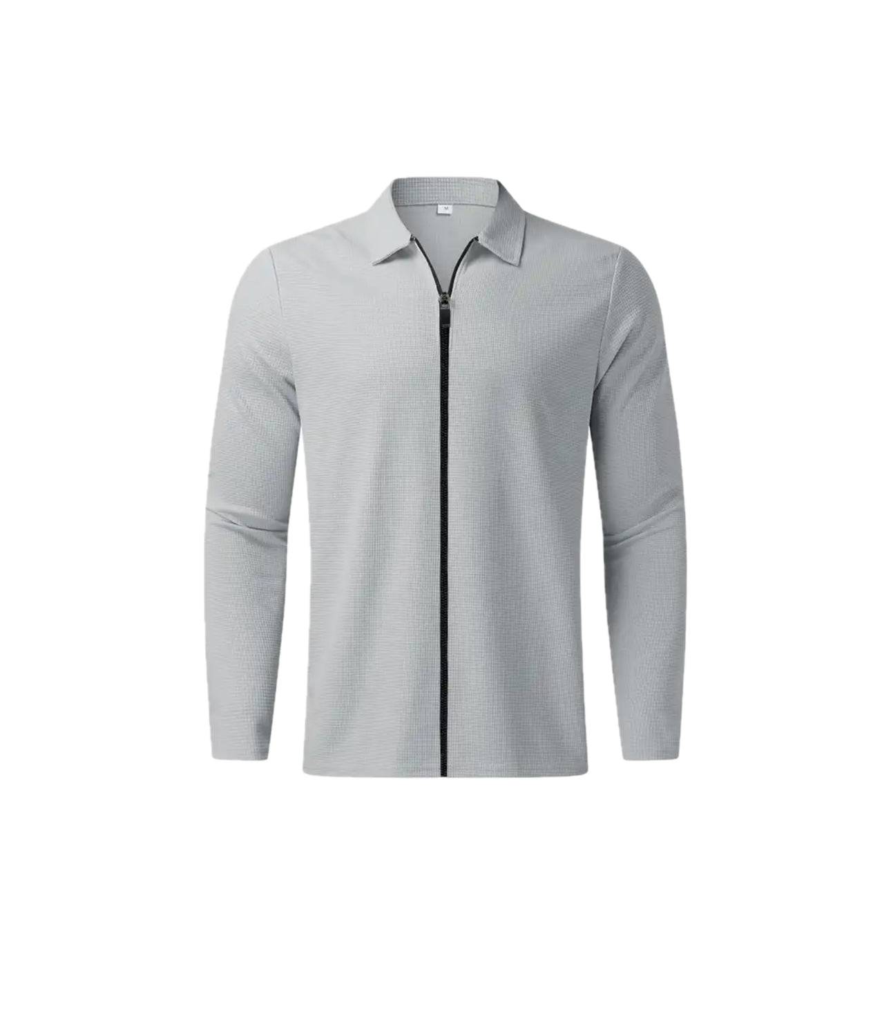 Cardigan à fermeture éclair pour hommes à col